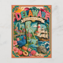 PopCut Staten Delaware Kleurrijke 3D-papierkunst