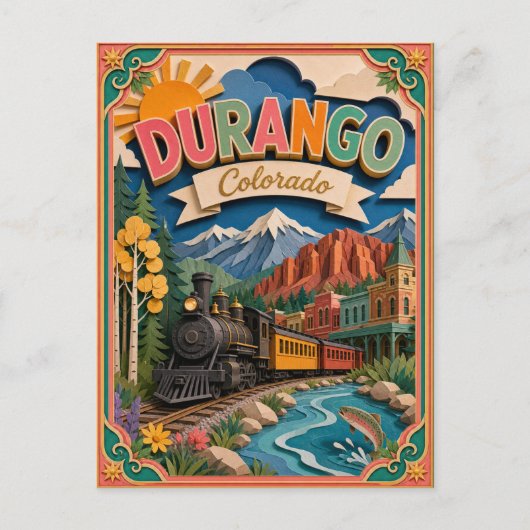 PopCut Staten Durango Colorado Papier Kunst Briefkaart (Voorkant)