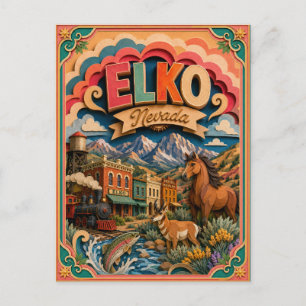 PopCut Staten Elko Nevada Papier Kunst Briefkaart
