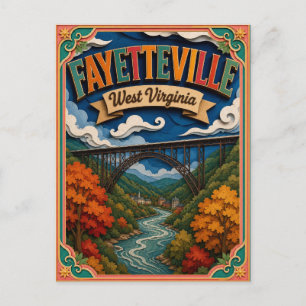 PopCut Staten Fayetteville West Virginia Papieren Briefkaart