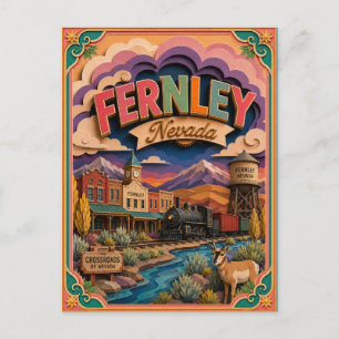 PopCut Staten Fernley Nevada Papier Kunst Briefkaart