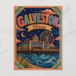 PopCut Staten Galveston Texas Papieren Kunst Briefkaart
