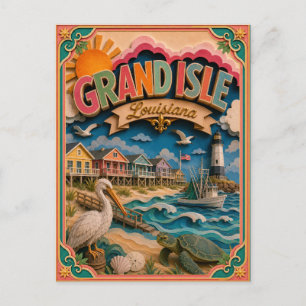 PopCut Staten Grand Isle Louisiana Papieren Kunst Briefkaart