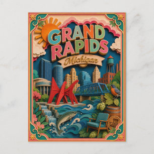 PopCut Staten Grand Rapids Michigan Papieren Kunst Briefkaart