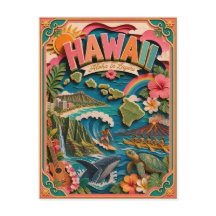 PopCut Staten Hawaï Kleurrijke 3D Papierkunst