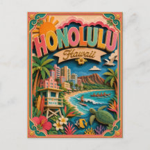 PopCut Staten Honolulu Hawaï Papieren Kunst