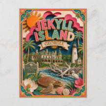 PopCut Staten Jekyll Eiland Georgia Papier Kunst
