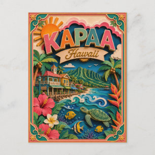 PopCut Staten Kapaa Hawaii Papier Kunst Briefkaart