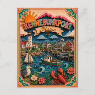 PopCut Staten Kennebunkport Maine Papieren Kunst Briefkaart