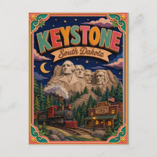 PopCut Staten Keystone South Dakota Papieren Kunst Briefkaart