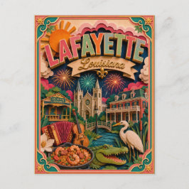 PopCut Staten Lafayette Louisiana Papier Kunst Briefkaart