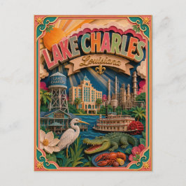 PopCut Staten Lake Charles Louisiana Papieren Kuns Briefkaart