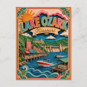 PopCut Staten Lake Ozark Missouri Papieren Kunst Briefkaart