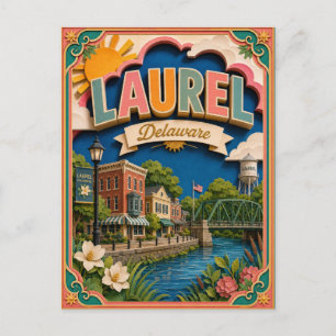 PopCut Staten Laurel Delaware Papier Kunst Briefkaart