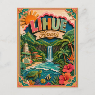PopCut Staten Lihue Hawaï Papieren Kunst Briefkaart
