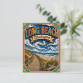 PopCut Staten Long Beach Washington Papier Kunst Briefkaart (Staand voorkant)