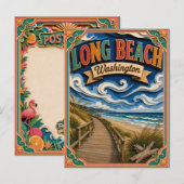 PopCut Staten Long Beach Washington Papier Kunst Briefkaart (Voorkant / Achterkant)