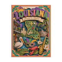 PopCut Staten Louisiana Kleurrijke 3D Papierkunst