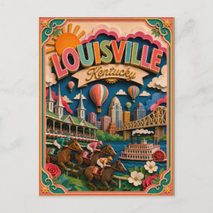 PopCut Staten Louisville Kentucky Papieren Kunst Briefkaart