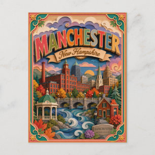 PopCut Staten Manchester New Hampshire Papier Kuns Briefkaart