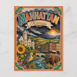 PopCut Staten Manhattan Kansas Papieren Kunst Briefkaart