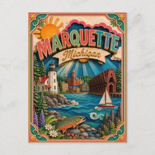 PopCut Staten Marquette Michigan Papier Kunst Briefkaart