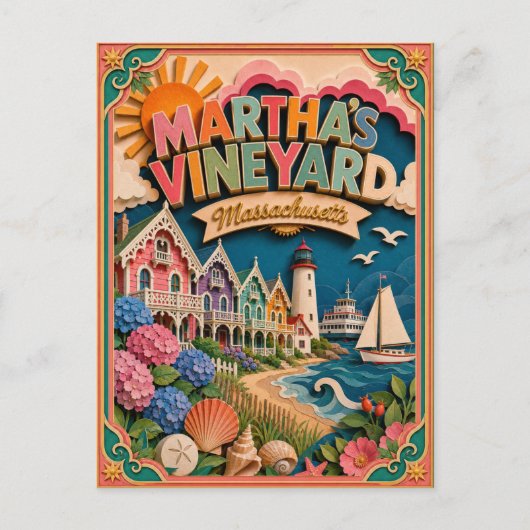 PopCut Staten Martha's Vineyard Massachusetts Briefkaart (Voorkant)
