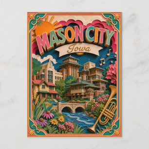 PopCut Staten Mason City Iowa Papieren Kunst Briefkaart