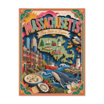 PopCut Staten Massachusetts Kleurrijke 3D Papierku