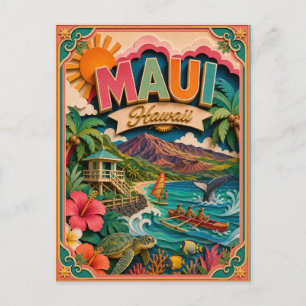 PopCut Staten Maui Hawaii Papier Kunst Briefkaart