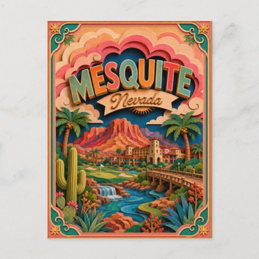 PopCut Staten Mesquite Nevada Papier Kunst Briefkaart (Voorkant)