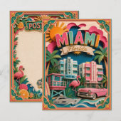 PopCut Staten Miami Florida Papier Kunst Briefkaart (Voorkant / Achterkant)