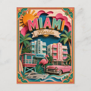 PopCut Staten Miami Florida Papier Kunst Briefkaart