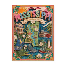PopCut Staten Mississippi Kleurrijke 3D Papierkuns