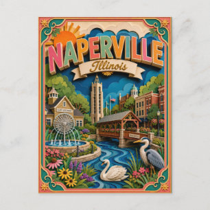PopCut Staten Naperville Illinois Papieren Kunst Briefkaart