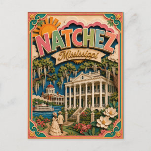 PopCut Staten Natchez Mississippi Papieren Kunst Briefkaart