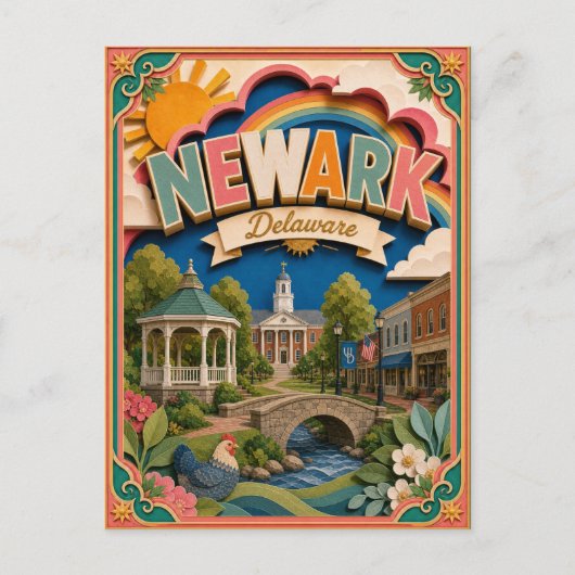 PopCut Staten Newark Delaware Papier Kunst Briefkaart (Voorkant)