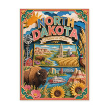 PopCut Staten Noord-Dakota Kleurrijke 3D-papierkun