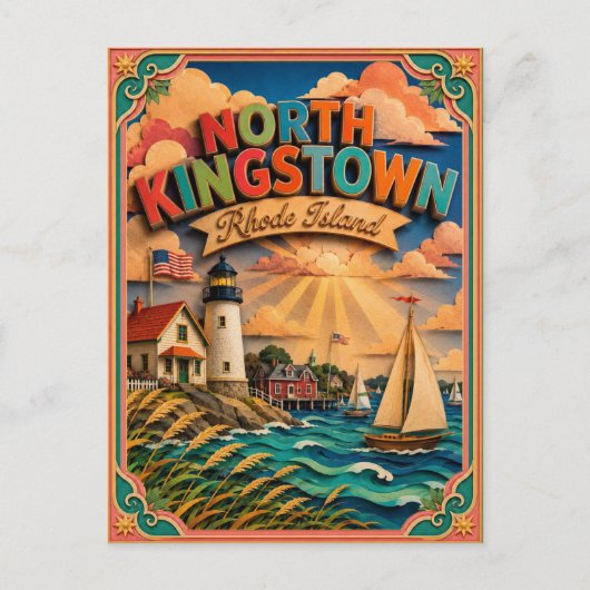 PopCut Staten North Kingstown Rhode Island Kunst Briefkaart (Voorkant)