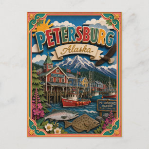 PopCut Staten Petersburg Alaska Papier Kunst Briefkaart