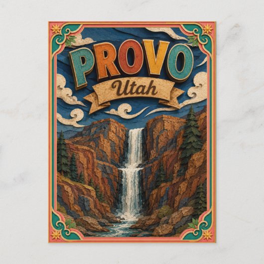 PopCut Staten Provo Utah Papier Kunst Briefkaart (Voorkant)