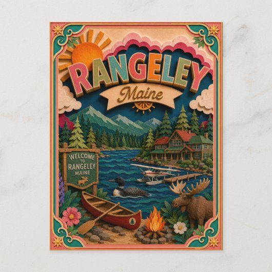 PopCut Staten Rangeley Maine Papier Kunst Briefkaart (Voorkant)