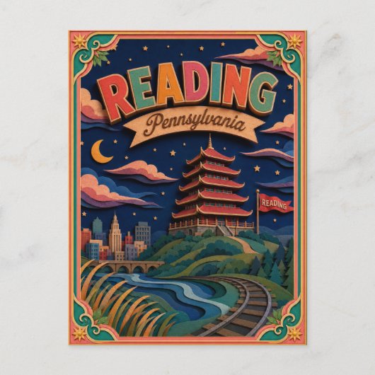 PopCut Staten Reading Pennsylvania Papieren Kunst Briefkaart (Voorkant)