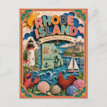 PopCut Staten Rhode Island Kleurrijke 3D-papierkun