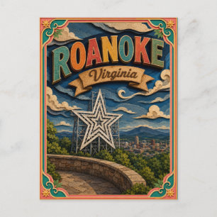 PopCut Staten Roanoke Virginia Papier Kunst Briefkaart