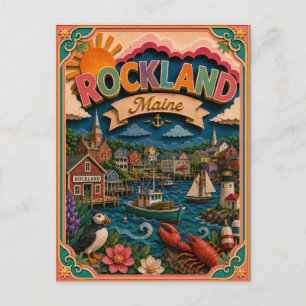 PopCut Staten Rockland Maine Papieren Kunst Briefkaart