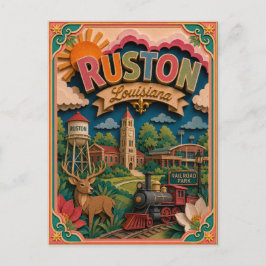 PopCut Staten Ruston Louisiana Papier Kunst Briefkaart