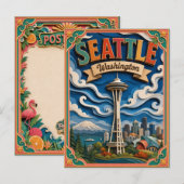 PopCut Staten Seattle Washington Papier Kunst Briefkaart (Voorkant / Achterkant)