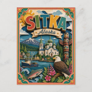 PopCut Staten Sitka Alaska Papier Kunst Briefkaart