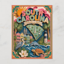 PopCut Staten South Carolina Kleurrijke 3D Papierk